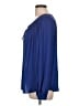 Jennifer Lopez 100% Polyester Blue Long Sleeve Blouse Size L - photo 5