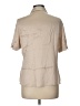 Pure Collection 100% Silk Solid Tan Short Sleeve Silk Top Size 12 - photo 2