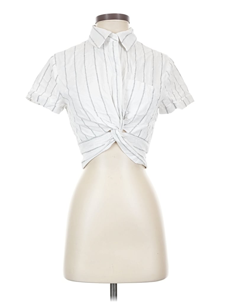 Pre-owned Vici Short Sleeve Blouse In Silver