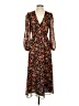 MNG Floral Black Brown Casual Dress Size 4 - photo 1