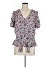 Sienna Sky 100% Polyester Floral Purple Short Sleeve Blouse Size M - photo 1