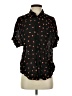 Express 100% Lyocell Hearts Black Short Sleeve Blouse Size S - photo 1