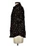 Express 100% Lyocell Hearts Black Short Sleeve Blouse Size S - photo 5