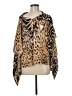Black Label by Chico's Animal Print Brown Kimono Size M - photo 1