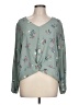 Pink Republic Green Long Sleeve Blouse Size L - photo 1