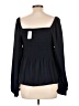 Gap 100% Polyester Black Long Sleeve Blouse Size L - photo 2