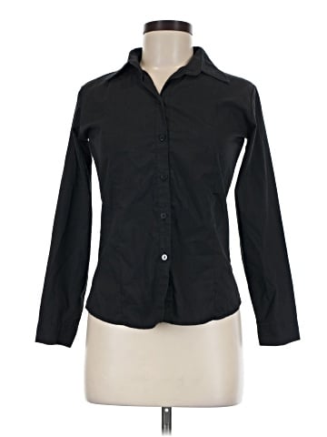 Zara Basic Long Sleeve Button-Down Shirt (view 1)