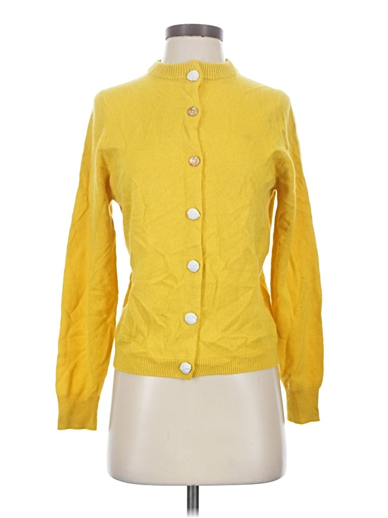 Pre-owned Tuckernuck Cashmere Cardigan Sweater In Yellow
