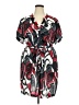 Roaman's 100% Polyester Print Red Casual Dress Size 26 (2X) - photo 1