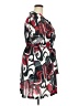 Roaman's 100% Polyester Print Red Casual Dress Size 26 (2X) - photo 4