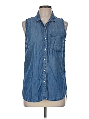 SNEAK PEEK Sleeveless Button-Down Shirt (view 1)