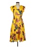 Julia Jordan 100% Polyester Tropical Yellow Casual Dress Size 2 - photo 1