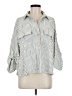 Max Studio Stripes Silver 3/4 Sleeve Blouse Size M - photo 1