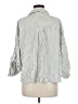 Max Studio Stripes Silver 3/4 Sleeve Blouse Size M - photo 2