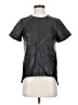 Neiman Marcus 100% Leather Black Short Sleeve Blouse Size XS - photo 1