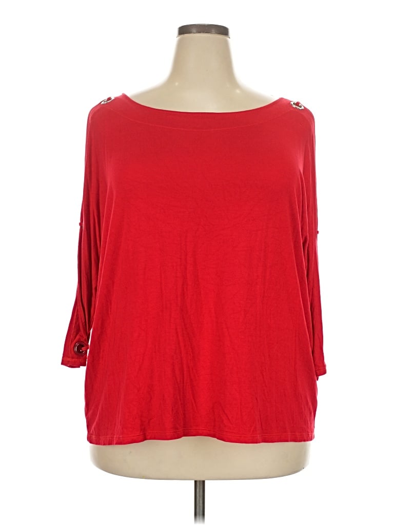 Pre-owned Cable & Gauge 3/4 Sleeve T-shirt In Red