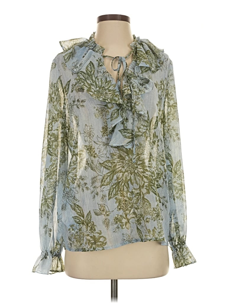 Pre-owned Bcbgmaxazria Long Sleeve Blouse In Green