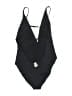 Andie Solid Black One Piece Swimsuit Size L - photo 2