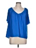 Ann Taylor 100% Polyester Blue Short Sleeve Blouse Size L - photo 1