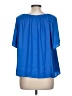 Ann Taylor 100% Polyester Blue Short Sleeve Blouse Size L - photo 2