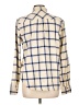 J.Crew 100% Cotton Plaid Ivory Long Sleeve Blouse Size 12 - photo 2