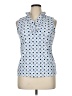 J. McLaughlin Blue Sleeveless Button-Down Shirt Size XL - photo 1