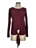 Deletta Burgundy Long Sleeve Top Size S - photo 1