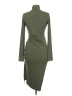 Cider Solid Green Cocktail Dress Size M - photo 2