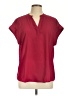 Cynthia Steffe 100% Polyester Burgundy Short Sleeve Blouse Size L - photo 1