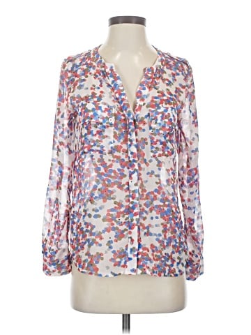 Aqua Long Sleeve Blouse (view 1)
