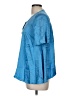 Boulee 100% Silk Blue Short Sleeve Silk Top Size 6 - photo 5