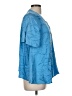 Boulee 100% Silk Blue Short Sleeve Silk Top Size 6 - photo 4