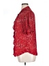 Worthington 100% Polyester Stars Red Short Sleeve Blouse Size XL - photo 5