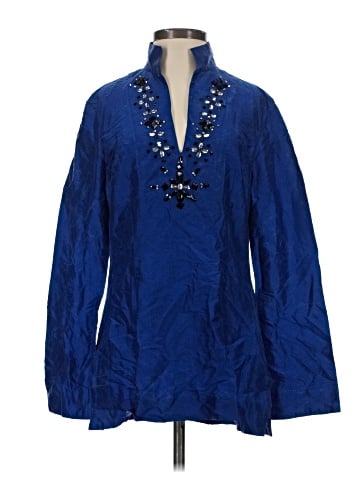 Kay Unger Long Sleeve Silk Top (view 1)