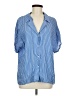 MNG Stripes Blue 3/4 Sleeve Button-Down Shirt Size 8 - photo 1