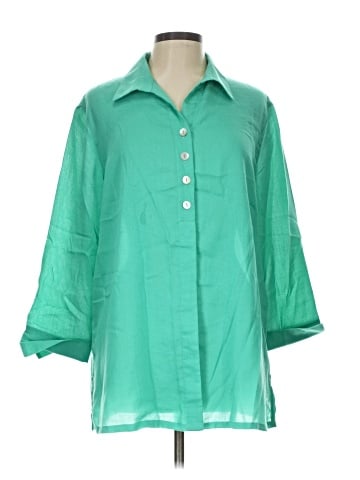 Assorted Brands 3/4 Sleeve Button-Down Shirt (view 1)