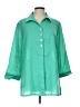 Assorted Brands 100% Linen Green 3/4 Sleeve Button-Down Shirt Size L - photo 1