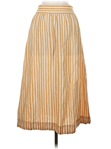 Madewell Smocked-Waist Midi Skirt in Stripe (view 2)