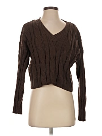 Madewell Cable-Knit V-Neck Crop Sweater (view 1)