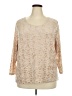 Rafael 100% Polyester Tan 3/4 Sleeve Blouse Size 2X - photo 1