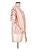Truself Stripes Pink Short Sleeve Blouse Size L - photo 4