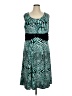 Perceptions Print Teal Cocktail Dress Size 1X - photo 1