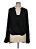 BCBGMAXAZRIA 100% Polyester Black Long Sleeve Blouse Size L - photo 1