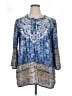 Nostalgia 100% Cotton Blue 3/4 Sleeve Blouse Size XL - photo 1