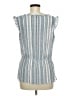 Como Black Blue Sleeveless Blouse Size M - photo 2