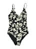 New Look Floral Black One Piece Swimsuit Size 2 - photo 1