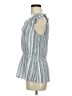 Como Black Blue Sleeveless Blouse Size M - photo 5