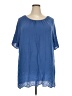 Avenue 100% Viscose Blue Short Sleeve Blouse Size 22 Plus - photo 1