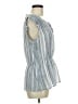 Como Black Blue Sleeveless Blouse Size M - photo 4