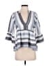 THML 100% Cotton Gray 3/4 Sleeve Blouse Size S - photo 1